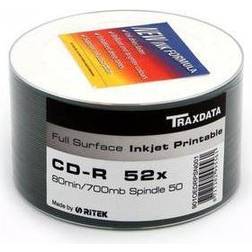 Traxdata CD-R 700MB, Vinyl White Inkjet Prin. [Levering: 4-5 dage]